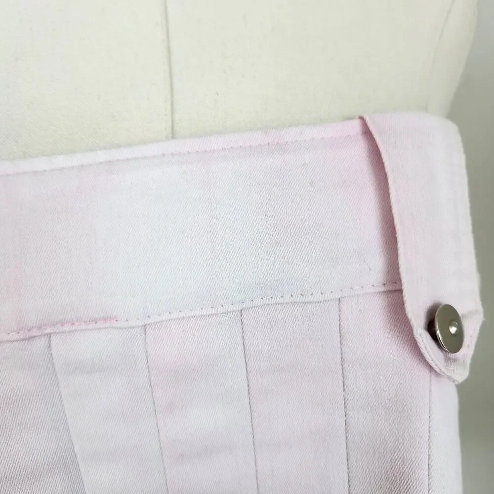 Vintage Y2K Light Pink Tie Dye Pleated Mini Skirt Mid Rise UK Made in England S
